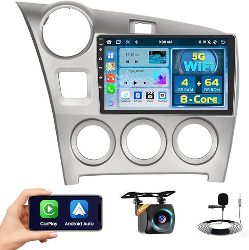2+64GB for Toyota Matrix 2009-2014 Android 13 Car Stereo Wireless Carplay Android Auto, 9" Touch Screen Radio GPS WiFi Bluetooth SWC Mic AHD Backup Camera in Saudi Arabia