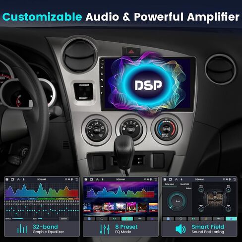 2+64GB for Toyota Matrix 2009-2014 Android 13 Car Stereo Wireless Carplay Android Auto, 9" Touch Screen Radio GPS WiFi Bluetooth SWC Mic AHD Backup Camera in Saudi Arabia
