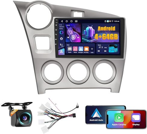 2+64GB for Toyota Matrix 2009-2014 Android 13 Car Stereo Wireless Carplay Android Auto, 9" Touch Screen Radio GPS WiFi Bluetooth SWC Mic AHD Backup Camera in Saudi Arabia
