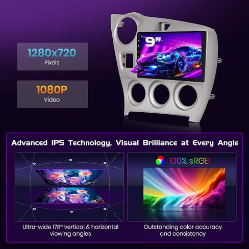 2+64GB for Toyota Matrix 2009-2014 Android 13 Car Stereo Wireless Carplay Android Auto, 9" Touch Screen Radio GPS WiFi Bluetooth SWC Mic AHD Backup Camera in Saudi Arabia