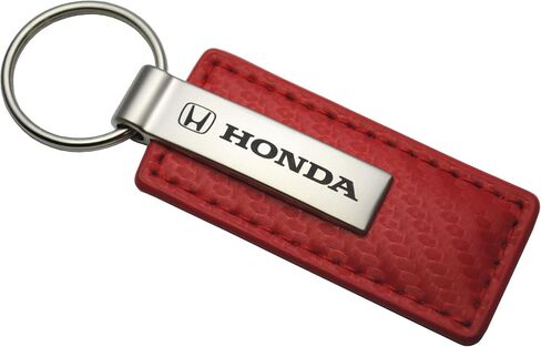 AU-TOMOTIVE GOLD Carbon Fiber Rectangular Leather Key Chain for Honda (Red) in Saudi Arabia