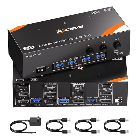 KVM Switch 1 Monitor 2 Computers 8K@60Hz ، HDMI KVM Switchs for 2 PC Sharing Monitar in Kuwait