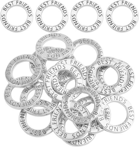 20pcs 22 mm Antique Silver Circle Inspirational Message Charms Alloy Engraved Faith Hope Love Truth Peace Pendant Connectors for DIY Necklace Bracelet Jewelry Making Supplies in Kuwait