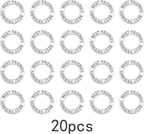 20pcs 22 mm Antique Silver Circle Inspirational Message Charms Alloy Engraved Faith Hope Love Truth Peace Pendant Connectors for DIY Necklace Bracelet Jewelry Making Supplies in Kuwait