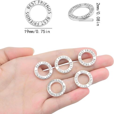 20pcs 22 mm Antique Silver Circle Inspirational Message Charms Alloy Engraved Faith Hope Love Truth Peace Pendant Connectors for DIY Necklace Bracelet Jewelry Making Supplies in Kuwait