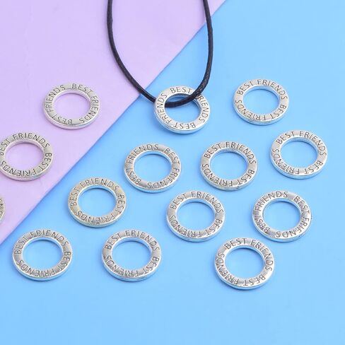 20pcs 22 mm Antique Silver Circle Inspirational Message Charms Alloy Engraved Faith Hope Love Truth Peace Pendant Connectors for DIY Necklace Bracelet Jewelry Making Supplies in Kuwait