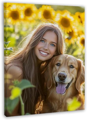 Personalized Photo Canvas Print Wall Art Custom Canvas Prints with Your Photo Customized Canvas Picture Frame Gifts for Pet Baby Family Mom Dad Men Women Couple Boyfriend Girlfriend in Saudi Arabia