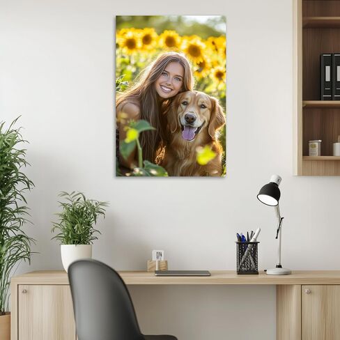 Personalized Photo Canvas Print Wall Art Custom Canvas Prints with Your Photo Customized Canvas Picture Frame Gifts for Pet Baby Family Mom Dad Men Women Couple Boyfriend Girlfriend in Saudi Arabia