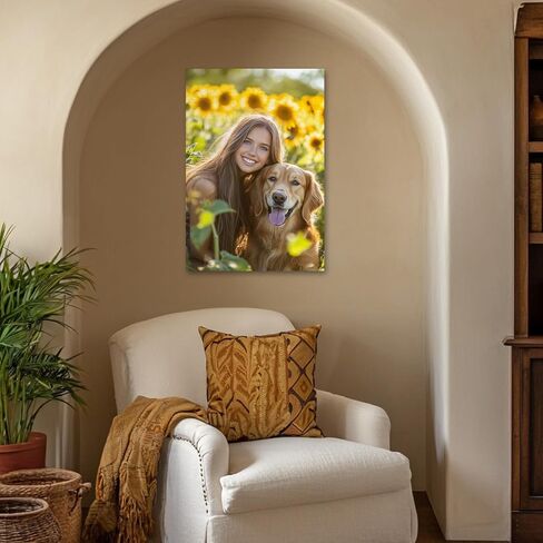 Personalized Photo Canvas Print Wall Art Custom Canvas Prints with Your Photo Customized Canvas Picture Frame Gifts for Pet Baby Family Mom Dad Men Women Couple Boyfriend Girlfriend in Saudi Arabia