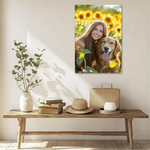 Personalized Photo Canvas Print Wall Art Custom Canvas Prints with Your Photo Customized Canvas Picture Frame Gifts for Pet Baby Family Mom Dad Men Women Couple Boyfriend Girlfriend in Saudi Arabia