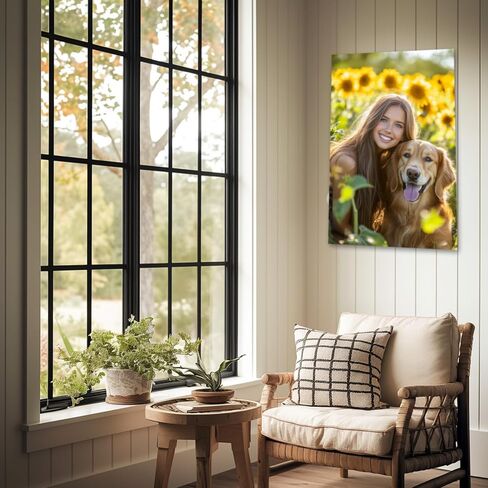 Personalized Photo Canvas Print Wall Art Custom Canvas Prints with Your Photo Customized Canvas Picture Frame Gifts for Pet Baby Family Mom Dad Men Women Couple Boyfriend Girlfriend in Saudi Arabia