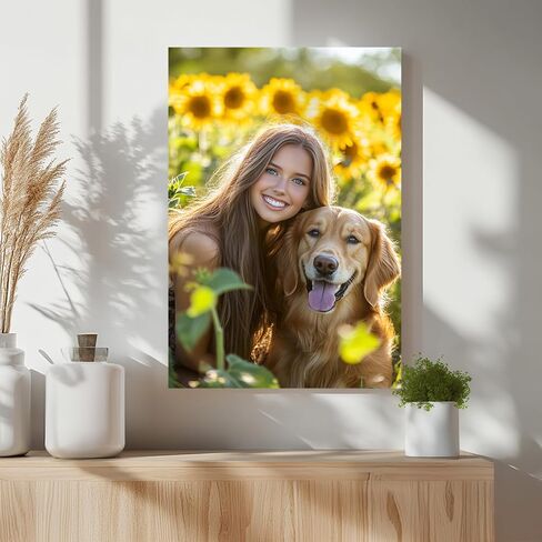 Personalized Photo Canvas Print Wall Art Custom Canvas Prints with Your Photo Customized Canvas Picture Frame Gifts for Pet Baby Family Mom Dad Men Women Couple Boyfriend Girlfriend in Saudi Arabia