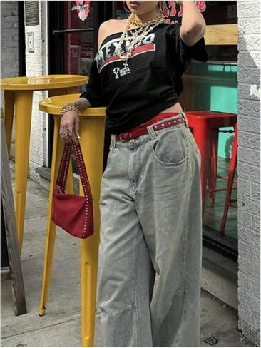 Soly Hux Letter Women's Graphic Tees قبالة الكتف الأكمام قصيرة الأكمام in Saudi Arabia