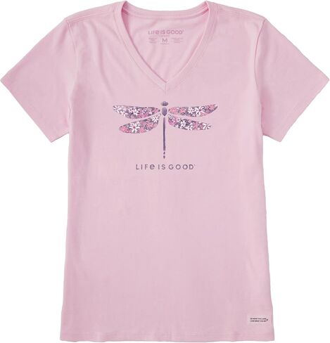 Life is Good Women's Crusher Tee, Short Sleeve Cotton Graphic T-Shirts, Wildflower Dragonfly in Saudi Arabia