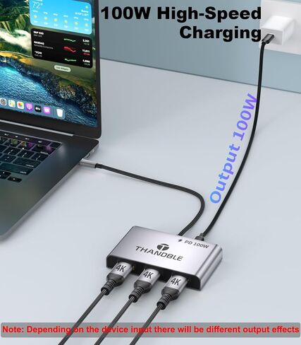 TAHNDBLE USB C to HDMI Adapter, Dual Display 4K 60Hz Output for Apple Mac M1/M2/M3, DisplayLink Adapter (DL6950) for USB 4, Thunderbolt 3/4/5, iMac, MacBook Pro/Air, Laptop-(Driver Required) in Saudi Arabia