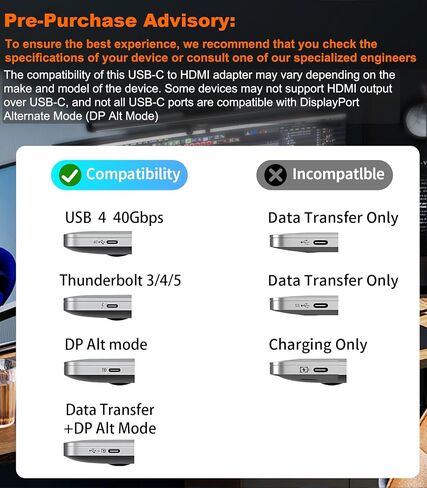 TAHNDBLE USB C to HDMI Adapter, Dual Display 4K 60Hz Output for Apple Mac M1/M2/M3, DisplayLink Adapter (DL6950) for USB 4, Thunderbolt 3/4/5, iMac, MacBook Pro/Air, Laptop-(Driver Required) in Saudi Arabia