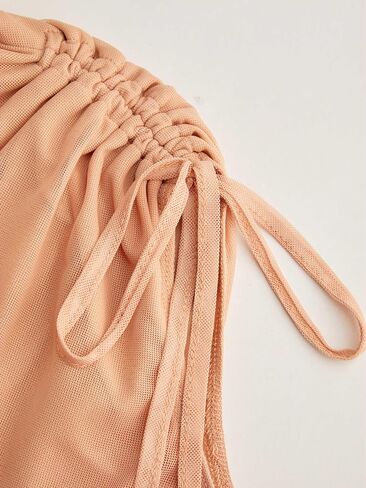 Cider Maxi Dress Ruched Charpsring Bodycon Mesh Crew Neck Bradient Midi Weistless Party Party Cocktail Elegant in Saudi Arabia