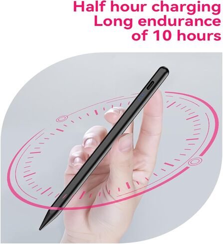 Stylus Pen for iPad (2018-2024), Magnetic Fast Charging, Palm Rejection & Tilt Sensitivity, Compatible with iPad Pro 11"/12.9", Air 3/4/5, Mini 5/6, iPad 6/7/8/9/10 Gen （White） in Kuwait