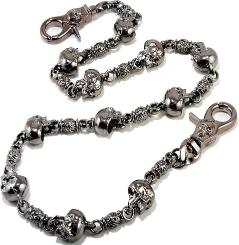 مزدوج K Heavy Strong Biker Skull Key Jean Wallet Chain (22.5 ") Black NCS34BLK22 in Kuwait
