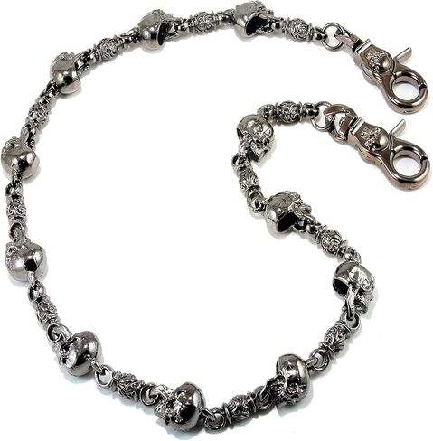 مزدوج K Heavy Strong Biker Skull Key Jean Wallet Chain (22.5 ") Black NCS34BLK22 in Kuwait