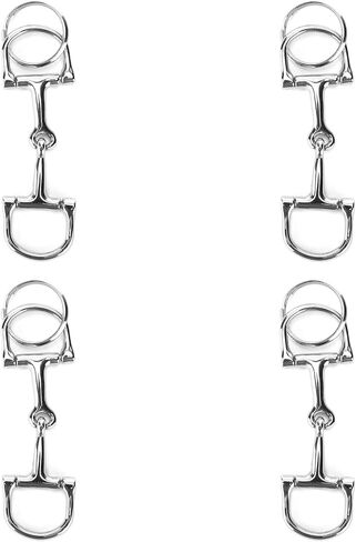 Gloglow 4pcs snaffle bit keychians ، d snaffle keyring horse snaffle bit key bag bendant for horse lover friends 3.9x1.2in in Saudi Arabia