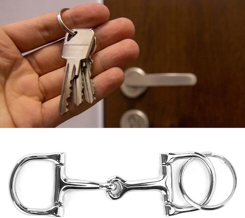 Gloglow 4pcs snaffle bit keychians ، d snaffle keyring horse snaffle bit key bag bendant for horse lover friends 3.9x1.2in in Saudi Arabia