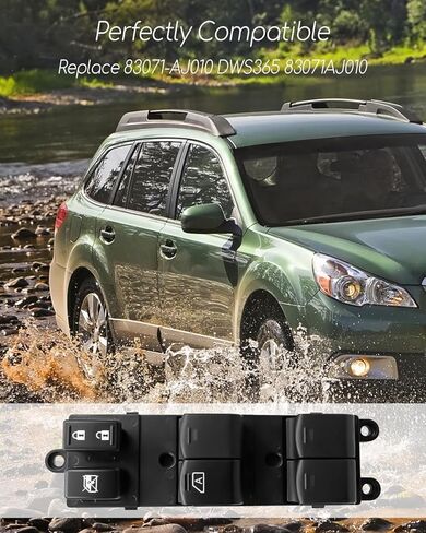 مفتاح نافذة الطاقة الرئيسية ملائمة لـ Subaru Outback Subaru Legacy 2010 2011 2012 ، مفتاح التحكم في نافذة السائق اليسرى الأمامي استبدال 83071-AJ010 DWS365 83071AJ010 in Saudi Arabia