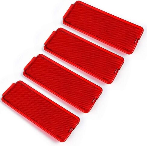 2 PCS Red Premium Interior Front Rear Door Entry Light Reflector Panels Compatible For Ford Super Duty F250 F350 F450 F550 1999-2007 / Excursion 2000-2005 in Saudi Arabia