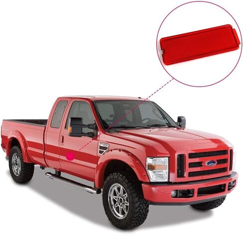 2 PCS Red Premium Interior Front Rear Door Entry Light Reflector Panels Compatible For Ford Super Duty F250 F350 F450 F550 1999-2007 / Excursion 2000-2005 in Saudi Arabia