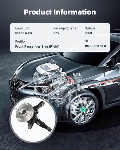 Scitoo Front Steering Knuckle Side Right Br935010lk Fit لنيسان فيرسا 2013-2019 ، لنيسان فيرسا نوت 2014-2019 in Saudi Arabia