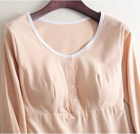Womens Long Sleeves Nursing Tops Cotton Maternity Breastfeeding Shirts Fall Winter Outfit Pregnancy Clothes in Saudi Arabia
