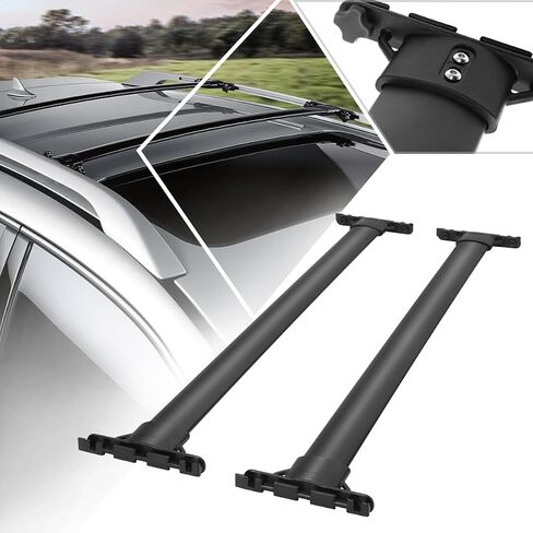 2Pcs Aluminum Top Roof Racks Cross Bars Cargo Luggage Carrier Compatible with 10-15 Lexus RX350 RX450H,Black in Saudi Arabia