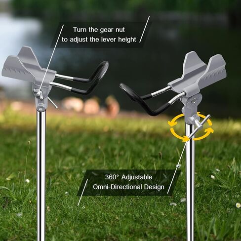 Fishing Rod Holders , Fishing Pole Holders for Ground, Multifunctional Stainless Steel Beach Fishing Rod Holder Fishing Gifts for Men(2 Pack) in Kuwait