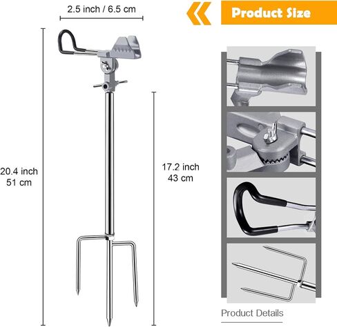 Fishing Rod Holders , Fishing Pole Holders for Ground, Multifunctional Stainless Steel Beach Fishing Rod Holder Fishing Gifts for Men(2 Pack) in Kuwait