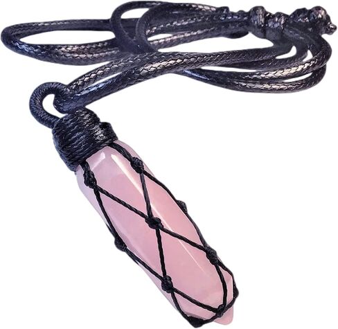 EDEN'S CALL Hexagonal Crystal Point Pendant Necklace for Unisex Adjustable Dainty Natural Stone Pendulum Amulet for Good Luck in Kuwait