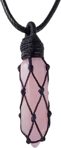 EDEN'S CALL Hexagonal Crystal Point Pendant Necklace for Unisex Adjustable Dainty Natural Stone Pendulum Amulet for Good Luck in Kuwait