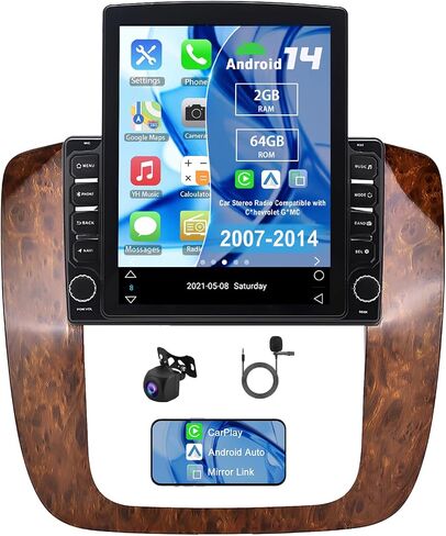 Android 14 Double Din Car Radio متوافق مع C*Hevrolet G*MC 2007-2014 ، 4G+64G 9.7 "ستيريو شاشة تعمل باللمس مع Carplay Android Android GPS WiFi Camera in Kuwait