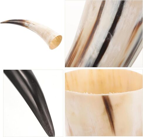 AmoSfun Rustic Horn Decoration Horns Cup Coupo Cowboy Home Office Wall Hanging Decoration Flower Vase Candle Stick حامل 16.5 بوصة طول in Saudi Arabia
