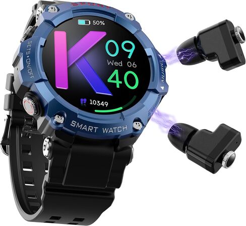 1.52 بوصة تلمس الكامل HD Metal Body ، ساعة ذكية مع سماعات الأذن ، و SMART LATES SMART WATCH SMART TWO-in-On in Kuwait