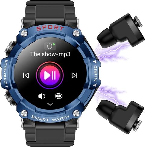 1.52 بوصة تلمس الكامل HD Metal Body ، ساعة ذكية مع سماعات الأذن ، و SMART LATES SMART WATCH SMART TWO-in-On in Kuwait