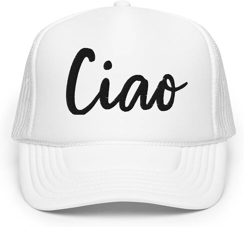 NG Ciao Curved Bill Embroidered Foam Trucker Hat High Crown Adjustable Cap for Women in Kuwait