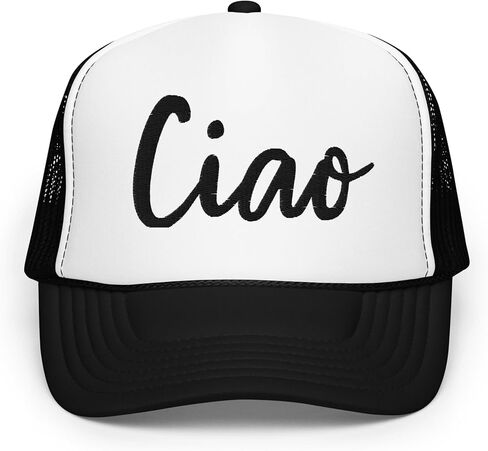 NG Ciao Curved Bill Embroidered Foam Trucker Hat High Crown Adjustable Cap for Women in Kuwait