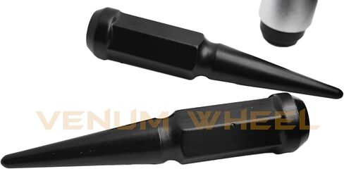 إكسسوارات عجلات فينوم 20 PC دودج سوداء الصلب السفلبات المصوّرات m14x1.5 + 1 مقبس مفتاح يعمل مع 5x115 مم شاحن تشارجر SRT-8 Hellcat Demon 5x127 MM Jeep Grand Grand Cherokee SRT in Kuwait