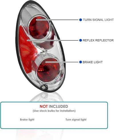 SPEC-D TUNING Smoke Lens Tail Lights Compatible with 2001-2005 Chrysler PT Cruiser, Left + Right Pair Assembly in Saudi Arabia