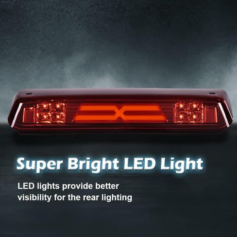 PIT66 LED 3rd Brake Light, Compatible with Ford F150 2004-2008 X Type Led Bar High Mount Stop Light Rear Tail Cargo Lamps Clear Lens Chrome Housing in Saudi Arabia