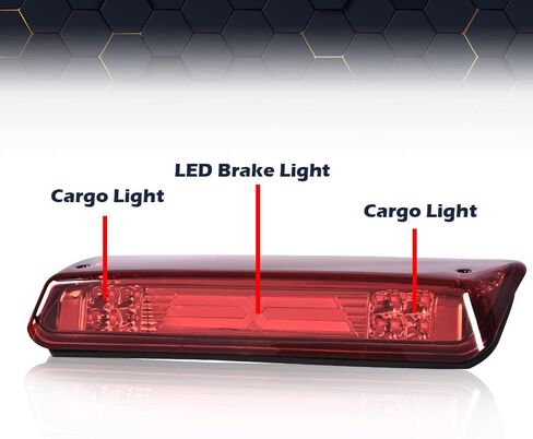 PIT66 LED 3rd Brake Light, Compatible with Ford F150 2004-2008 X Type Led Bar High Mount Stop Light Rear Tail Cargo Lamps Clear Lens Chrome Housing in Saudi Arabia