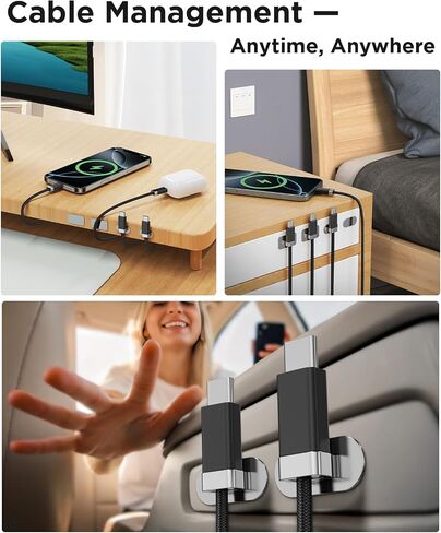 Magnetic Staycable USB to USB C Cable with Holder, 3.3FT USB A to Type C Charger Cable, Fast Charging and Data Sync Cord Tangle Free Compatible with Phone 15 16 Pro S25 S24 Original Design in Saudi Arabia