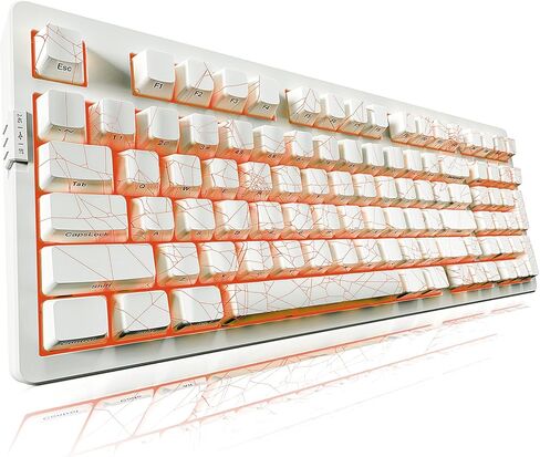 ZORNHER ZH980 Wireless Mechanical Gaming Keyboard,95% White Hot-Swappable Custom Creamy Keyboard with Number Pad,Shine Through Spider Web PC Keycaps, Pre-lubed Linear Switches,RGB Backlit in Kuwait