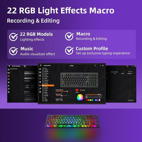 ZORNHER ZH980 Wireless Mechanical Gaming Keyboard,95% White Hot-Swappable Custom Creamy Keyboard with Number Pad,Shine Through Spider Web PC Keycaps, Pre-lubed Linear Switches,RGB Backlit in Saudi Arabia