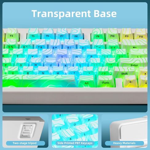 ZORNHER ZH980 Wireless Mechanical Gaming Keyboard,95% White Hot-Swappable Custom Creamy Keyboard with Number Pad,Shine Through Spider Web PC Keycaps, Pre-lubed Linear Switches,RGB Backlit in Saudi Arabia